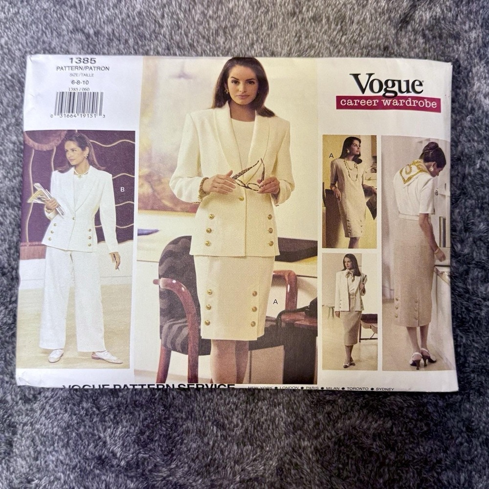 Vintage Vogue Career Wardrobe Pattern- TAMOTSU #1385 - Sz 6-8-10 Uncut/FF